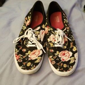 Black Floral Sneakers